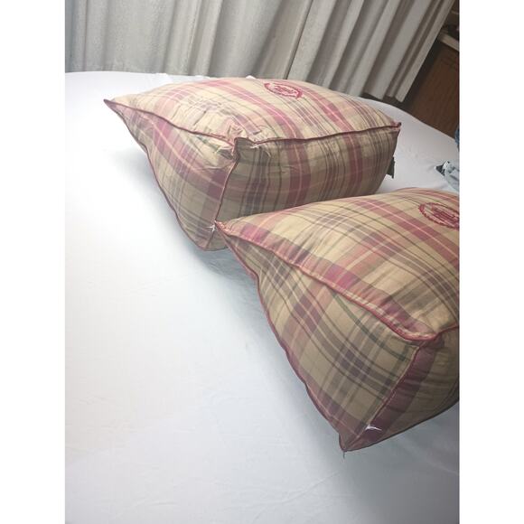 Vtg Ralph Lauren Green Label Plaid Triangle Decorative Country lot of 2 pillows - Picture 2 of 8